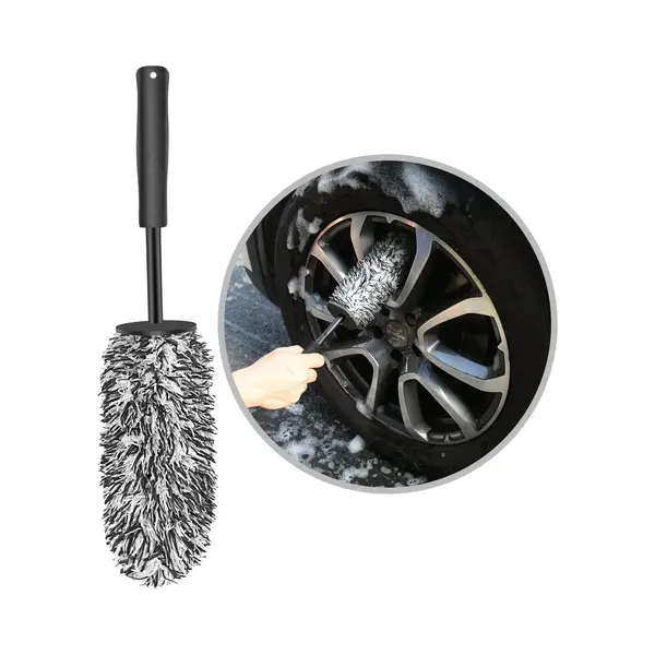 Autowielborstel - Bandenborstel - 40cm - Autowielreinigingsborstel - Auto Borstel - Velgenborstel - Stevige Haren - Tire Brush - Banden Poetsen - thumbnail