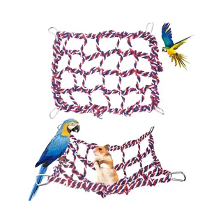 Rood 32x25cm - Hangmat Voor Kleine Dieren - Speelgoed Voor Parkieten, Vogel, Klimmer, Speelplaats, Klimtouwrek, Vogelspeelplaats, Hangbrug, Vogelkooi,