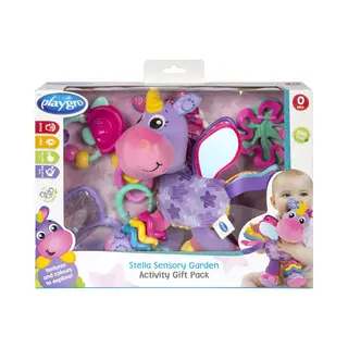 Playgro Geschenkset Stella Eenhoorn - Kraamcadeau - Kadoset - Hangspeeltjes - 3 Bijtpseeltjes - 3 Geschakelde Ringen