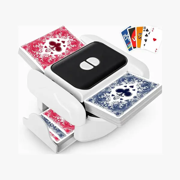 Ericbee Automatische Oplaadbare Kaartschudder -Schudmachine - Laag Geluidsniveau - Draagbaar Ontwerp - Geschikt Voor 1-2 Speldekks - Voor Poker, Uno, thumbnail