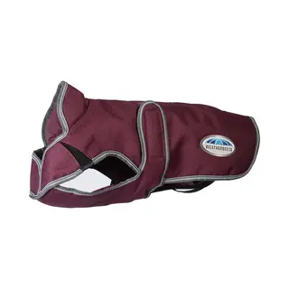 WeatherBeeta ComFiTec Premier Free Parka Deluxe Dog Coat Medium, Maroon/Grey/White, 30cm