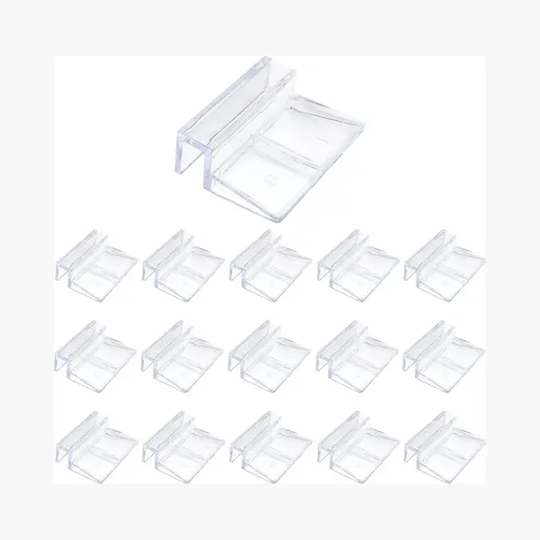 16 Stuks - Aquarium Clip - Aquarium Houders - Acryl Aquarium Deksel Clip - Aquarium Glazen Deksel Clip - Aquarium Ondersteuning Houder - Heldere thumbnail
