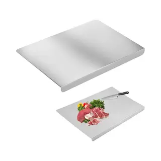 Snijplank Van Roestvrij Staal - 40×30 Cm - Antiaanbak Snijplank - Dubbelzijdig - Met Antiaanbaklaag Aan De Rand - Universeel - Huishoudsnijplank Voor