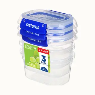 Sistema 881543 food storage container Oval 0.4 L Blue, Transparent 3 pc(s)