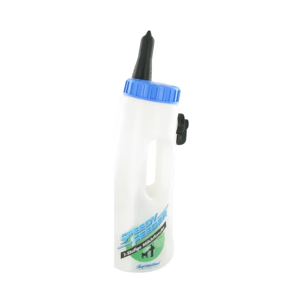Shoof - Kerbl Speedy Feeder Kälberflasche 4l, 3-stufen-ventil, Pump-sauger, Weiß/blau thumbnail