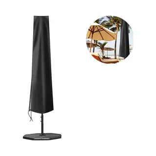 Parasolhoes - Waterdichte Hoes - Uv-bescherming - Voor Tuinparasol Buiten - Winddicht Trekkoord - Oxford Stof - Zwart - 190x50x30cm - 1 Stuk