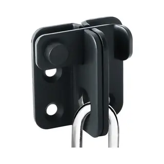 Schuifdeurslot - Matte Rvs Haspslot - Anti-diefstal Haakvergrendeling - Voor Schuifdeuren & Poorten - Veiligheidsaccessoire - Huishouden - Zwart - 7cm