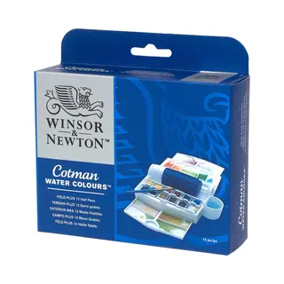 Winsor & Newton Cotman Field Plus Aquarelset 12 Halve Napjes
