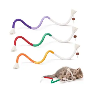 3-pack - 3 Kleuren - Kauwkoorden Voor Kattenspeelgoed - Navulbaar Natuurlijk Kattenkruid - Veilig Speelgoed Voor Het Reinigen Van De Tanden Van