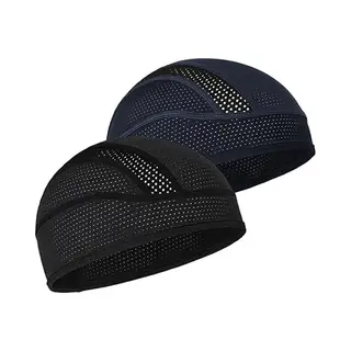 2 Stuks - Zweetafvoerende, Snel Drogende Mesh-hoed - Coole Mesh-hoed Voor Buitensporten - Zonbeschermende Helmvoering - Unisex - Zwart En Marineblauw