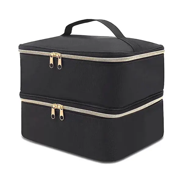 Nagellak Koffer - Nagelkoffer - Nylon - Draagtas - Nail Art - Met Verwijderbaar Verdelers - Storage Case Gellak - Nagellak Organizer - Uv Gellak Lamp thumbnail