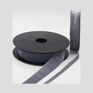 Accessoires Leduc 5 Meter Enkelzijdig Fluweel Lint / Velourslint, Breedte 10MM, Kleur Grijs 34