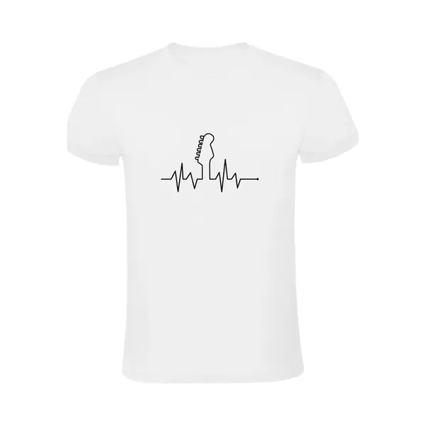Sol's Gitaar Hartslag Heren T-shirt - Muziek - Gitarist - Band - Rock N Roll - Elektrische Gitaar - Heartbeat thumbnail