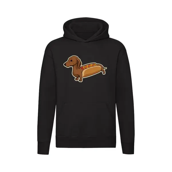 Sol's Hotdog Hoodie - Eten - Sandwich - Hond - Teckel - Dog - Dieren - Huisdier - Feest - Verjaardag - Humor - Grappig - Unisex - Trui - Sweater - Capuchon thumbnail