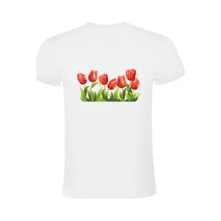 Sol's Tulpen Heren T-shirt | Tulp | Bloemen | Natuur | Gras | Nederland