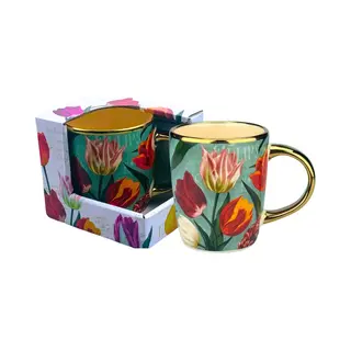 Matix Koffiekopjes Set Van 2 - Tulpen - Koffiekopjes Met Oor 150 Ml - Hollandse Cadeautjes - Nederland Cadeau - Souvenir