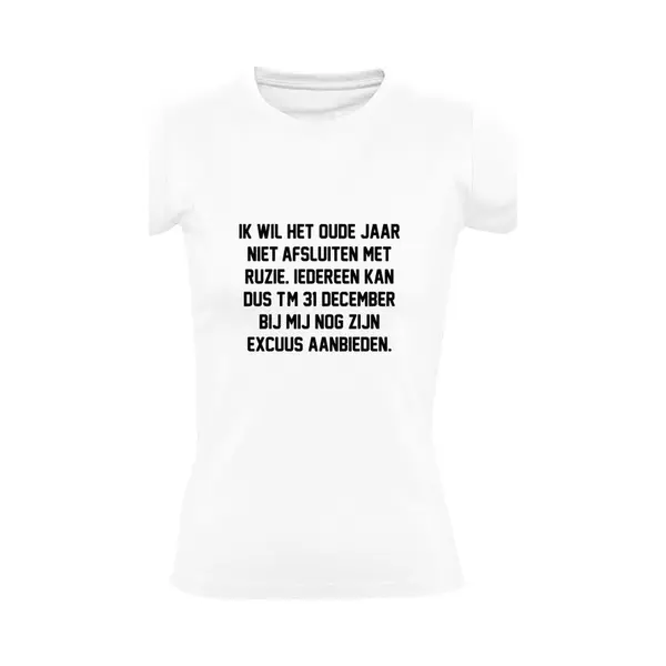 Sol's Excuus Aanbieden T/m 31 December Dames T-shirt | Oudjaar | Oud En Nieuw | Oudejaarsdag | Nieuwjaar | Feestdagen | Sorry | Grappig thumbnail