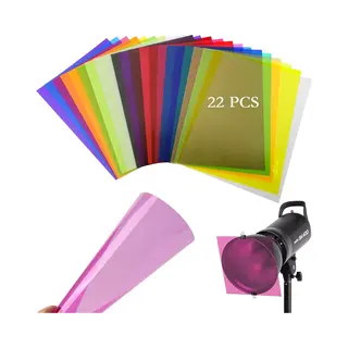 22 Stuks Kleurfolies Voor Koplampen - A4 Kleurfolie - Gelkleurfilter - Transparant - A4-filterfolie - Vierkante Kleurcorrectie - Raamfolie -