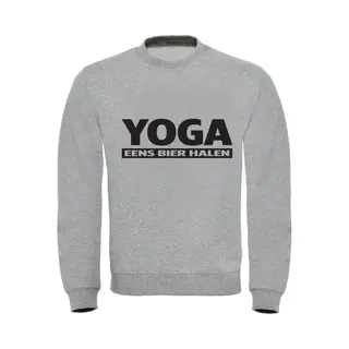 Sol's Yoga Eens Bier Halen | Zuipen | Feest | Alcohol | Drank | Unisex | Trui | Sweater | Hoodie | Capuchon | Grijs