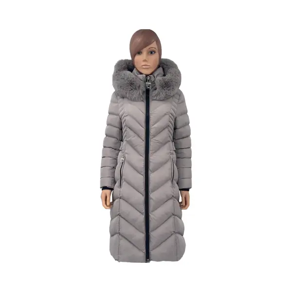 Hitman Wulux® - Dames Jas - Dames Winterjas - Parka Dames - Extra Lang Model - Getailleerd Model - Grijs - Maat S thumbnail