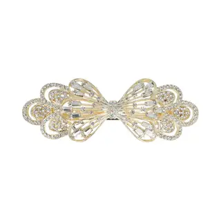 Haarsoires Haarspeld Patentspeld 9cm - Strik – Strass Steentjes – Zilver - Haarspelden Voor Dames - Haarklem - Haarclip - Haaraccessoires - Hair
