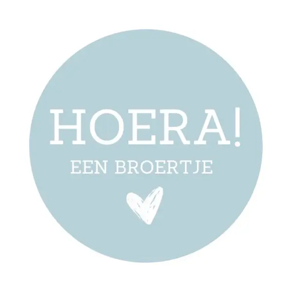 ‘Merkloos’’ Hoera Een Broertje Sticker - Geboorte Sluitzegel Voor Traktaties - 20 Stuks thumbnail