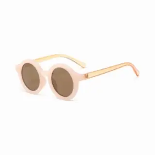 By Sampie's Kinderzonnebril - Nieuw 2026 - Rond Model - UV400 Protectie - Licht Roze - Bruine Lens - 2 Tot 6 Jaar - Meisje - Kinderen - Baby En Peuter -