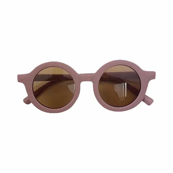 By Sampie's Kinderzonnebril - Nieuw 2026 - Rond Model - UV400 Protectie - Dark Pink - Oud Roze - Donker Roze - Bruine Lens - 2 Tot 6 Jaar - Kinderen - Baby En thumbnail