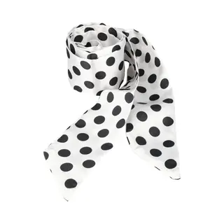 Haarsoires Haarband Haarsjaaltje 180cm - Stippen Patroon - Zwart Wit - Haarlint - Haaraccessoire Sjaaltje - Perfect Om Te Wikkelen Of Te Knopen