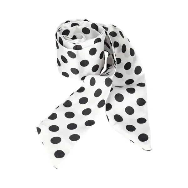 Haarsoires Haarband Haarsjaaltje 180cm - Stippen Patroon - Zwart Wit - Haarlint - Haaraccessoire Sjaaltje - Perfect Om Te Wikkelen Of Te Knopen thumbnail