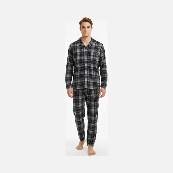 Heren Pyjama Gianvaglia 2502 Zwart/grijs M thumbnail