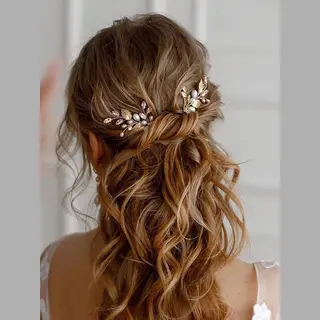 Haarspeld Bruiloft - 3x Stuks - Bruid Bloem Bruiloft Haarspelden Gouden Parel Haarspeldjes Kristal Bruids Haarstuk Haaraccessoires Voor Vrouwen En