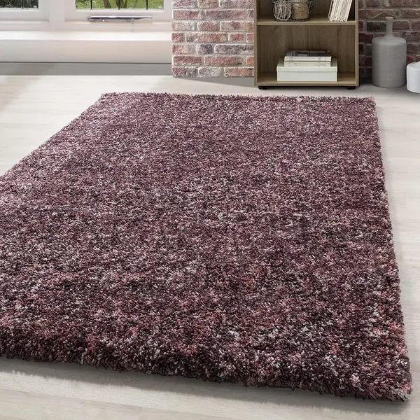 Flycarpets Lorium Vloerkleed - Roze / Paars / Crème - Hoogpolig - 240x340 Cm thumbnail