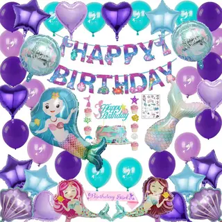 Zeemeermin Versiering - Zeemeermin Verjaardag - Zeemeermin Taart Prikker - Zeemeermin Feestartikelen - Zeemeermin Slinger – Little Mermaid Decoratie