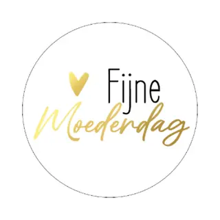10x Sticker- Sluitsticker-Fijne Moederdag-Zwart-Wit- Goudfolie- Cadeau