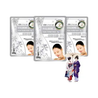 Mitomo Japan Mitomo - Gezichtsmasker Hyaluronzuur - Organic Cotton Face Mask Skincare Anti Aging - 3 X 26g