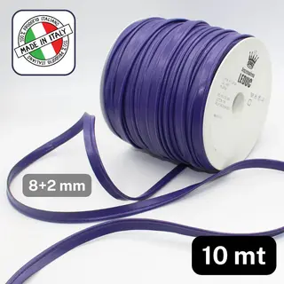 Accessoires Leduc 10 Meter Stevige Imitatieleder Paspelband/Pipingband, Totale Breedte 10MM, Italiaanse Kwaliteit, Kleur Paars