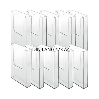 Bbase 10 Pack Folderhouder Voor Aan De Wand Din Lang| Folderrek | Brochurehouder | Folderdisplay | Folderbak Hangend| Din Lang 9, 9x21cm