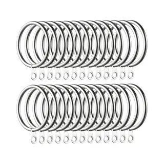 Metalen Gordijnringen - 60 Stuks - Zilver - 38 Mm