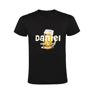 Sol's Ik Ben Daniel, Waar Blijft Mijn Bier Heren T-shirt - Cafe - Kroeg - Feest - Festival - Zuipen - Drank - Alcohol