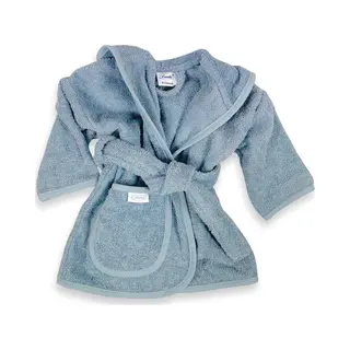 Funnies Badjas Grey Blue 1-2 Jaar Baby Badjas, Badjas Kinderen, Peuterbadjas - 100% Katoenen Badstof - Zacht En Absorberend - Perfect Na Zwemmen,