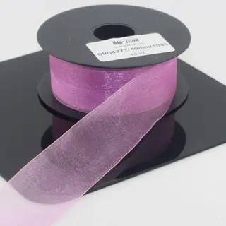 45 Meter Dubbelzijdig Organza Lint, Breedte 40MM, Kleur Lila 1045
