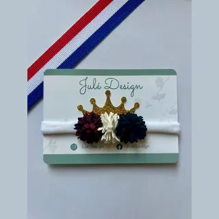 Julé Design Koningsdag Haarband Kroon Bloem Rood / Wit / Blauw / Goud