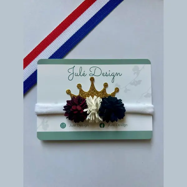 Julé Design Koningsdag Haarband Kroon Bloem Rood / Wit / Blauw / Goud thumbnail