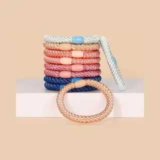 Haar Elastiekjes - Haarelastiekje Gevlochten - Elastiek En Armband - Haarelastiekjes Met Kraal - Haarelastiekjes Te Dragen Als Armband - Sterk