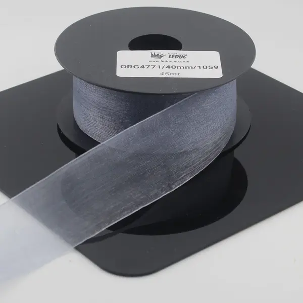 45 Meter Dubbelzijdig Organza Lint, Breedte 40MM, Kleur Grijs 1059 thumbnail
