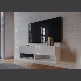 Meubel Square - Tv Meubel Nivo - Hoogglans Wit - 100cm - Hangend Tv Kast