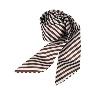 Haarsoires Haarband Haarsjaaltje 180cm - Gestreept Patroon - Bruin Wit - Haarlint - Haaraccessoire Sjaaltje - Perfect Om Te Wikkelen Of Te Knopen