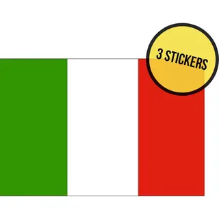 Sticker Vlag Italië (3x) | 10 X 7 Cm | Italiaanse Vlag | Italy | Italie | Italia | 3 Stuks