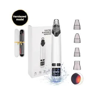 Trennety Premium Elektrische Blackhead Remover - Met Verwarmingsfunctie En 4 Opzetstukken - Inclusief Comedonenlepel